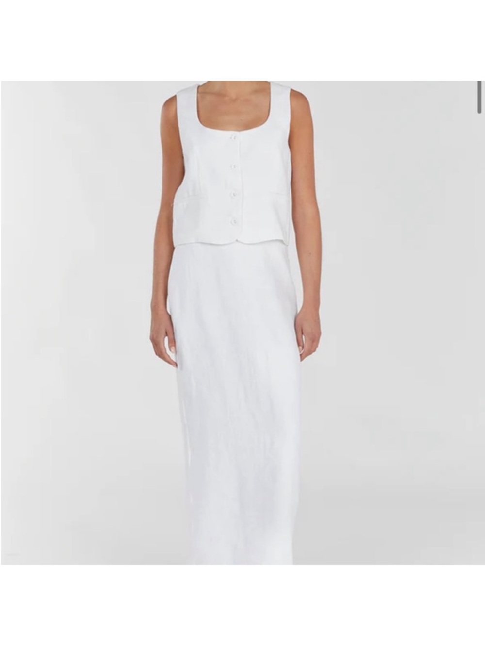 DISSH White Linen Maxi Skirt